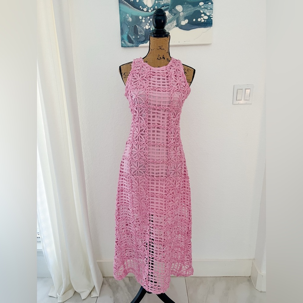 Endless Rose Pink Crochet Maxi Dress